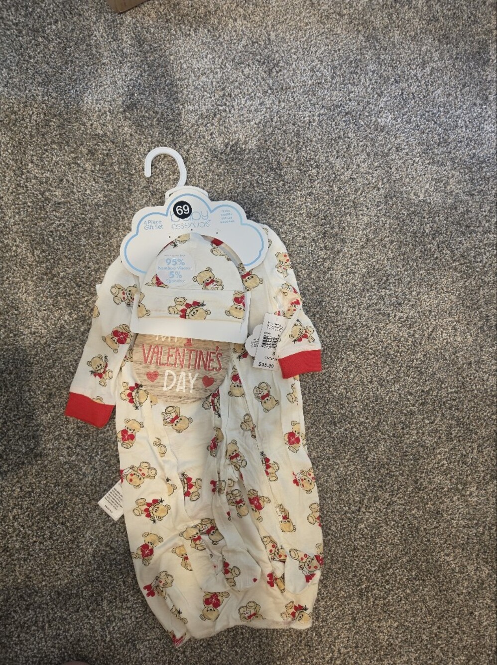 Kids Valentine’s Day Red Trim Sleep Gown 4pc